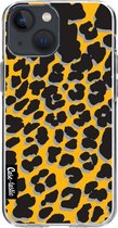 Casetastic Apple iPhone 13 mini Hoesje - Softcover Hoesje met Design - Leopard Print Yellow Print