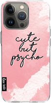 Casetastic Apple iPhone 13 Pro Hoesje - Softcover Hoesje met Design - Cute But Psycho Pink Print