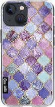 Casetastic Apple iPhone 13 mini Hoesje - Softcover Hoesje met Design - Purple Moroccan Tiles Print