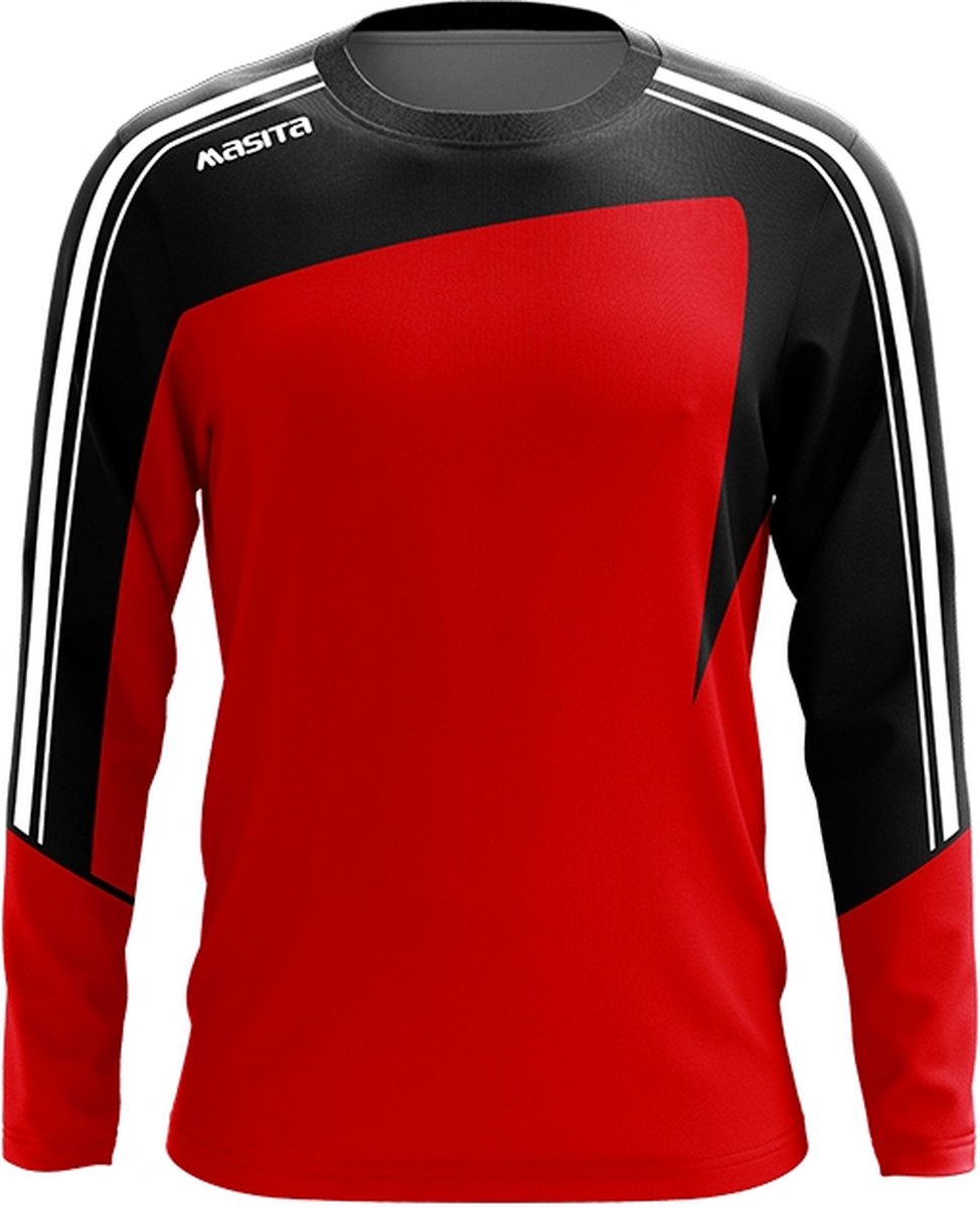 Masita | Forza Sweater - Mouw met Duimgaten - rood-zwart - XL