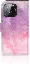 Telefoonhoesje iPhone 13 Pro Flipcase Pink Purple Paint