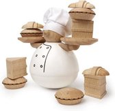 evenwichtsspel The Baker 9 x 12 cm hout 13-delig