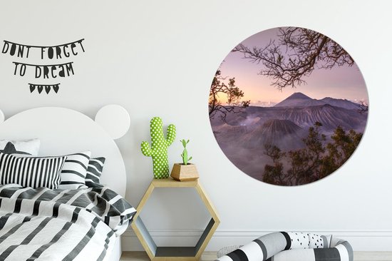 Wall Circle - Wall Circle Inside - Volcan - Indonésie - Java - ⌀ 120 cm - Décoration murale - Peintures Ronds XXL