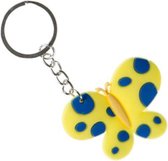 sleutelhanger vlinder meisjes 5,5 cm rubber geel