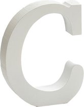 hobbyletter C junior 2 x 11 cm hout wit