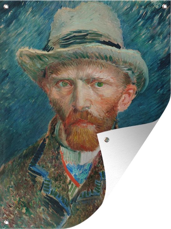 Muurdecoratie buiten Zelfportret - Vincent van Gogh - 120x160 cm - Tuindoek - Buitenposter