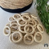 Blanke Houten Ring | Macramé | Plantenhanger | 4 cm | Set van 20 stuks | Hobby | DIY | Wandkleed | Interieur | Woondecoratie | Doe het zelf | Ringen | Kralen | TheOldOmen |