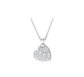 YO&NO - Ketting - Zilver - Anker - Hart - Zirkonia - 1,3mm - 41 + 4cm - Sieraden vrouw - Gerhodineerd - Zilver 925