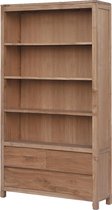 Boekenkast | corona | teakhout | naturel | 120 x 35 x 210(h) cm