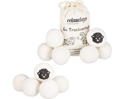 12 x drogerballen XXL - wasdrogerballen schaapwol - dryer balls - wit