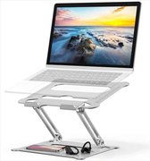 Ergonomische Laptop Standaard - Verstelbaar - Geschikt voor 12 tot 17 inch - Aluminium - Zilver