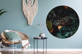 Papier peint Cercle - Cacatoès - Papillons - Vert - ⌀ 140 cm - Mur Cercle - Autocollant - Sticker Papier Peint