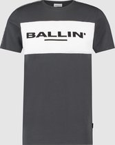 Ballin Amsterdam -  Heren Slim Fit   T-shirt  - Grijs - Maat S