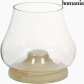 Candleholder Glas Hout - Pure Crystal Deco Collectie by Homania