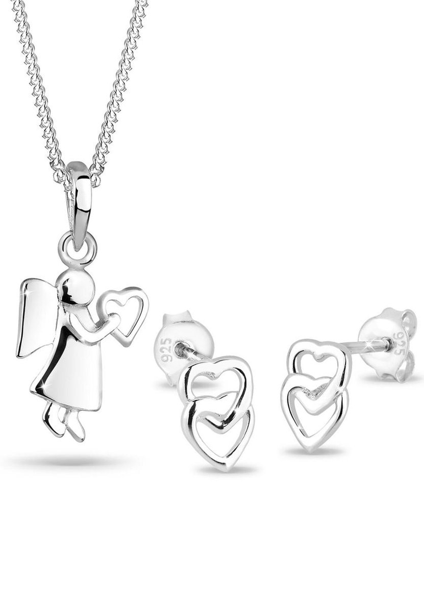 Elli - Sieraden Set - Dames Engel Hart Hanger Speels in 925 Sterling Zilver - Dames