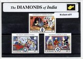 De Diamanten van India – Luxe postzegel pakket (A6 formaat) : collectie van verschillende postzegels van diamanten van India – kan als ansichtkaart in een A6 envelop - authentiek c