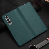 Voor Samsung Galaxy Z Fold3 5G Koeienhuid Schokbestendig Fold Leather Case (Groen)