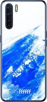 6F hoesje - geschikt voor OPPO A91 -  Transparant TPU Case - Blue Brush Stroke #ffffff