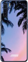 6F hoesje - geschikt voor OPPO A91 -  Transparant TPU Case - Sunset Palms #ffffff