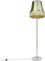 QAZQA kaso - Retro Vloerlamp | Staande Lamp met kap - 1 lichts - H 1750 mm - Groen - Woonkamer | Slaapkamer | Keuken