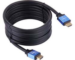 By Qubix - HDMI Kabel 10 Meter - HDMI 2.0 Versie - High Speed 4k - 60 fps - ondersteund HDR - Blue Line