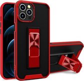 Dual-color Skin Feel TPU + PC Magnetische schokbestendige hoes met onzichtbare houder voor iPhone 11 Pro (rood)