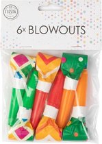 Wefiesta Roltongen Junior Papier Oranje/groen 6 Stuks