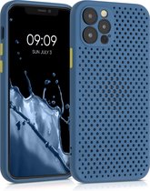 kwmobile Hoesje voor Apple iPhone 12 Pro - Telefoonhoesje in donkerblauw - Siliconen case met hitteafvoer