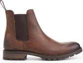 NoGRZ G.Guarini Chelsea boots heren - Gevoerde enkelaarzen - Cognac Bruin Leer - Maat 42