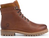 Travelin' Langesund Heren - Leren Veterschoenen - Wol gevoerde boots - Cognac leer - Maat 46