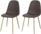 Set van 2 stoelen - Vintage bruine imitatie - L 45 x D 53 x H 85 cm - CLODY