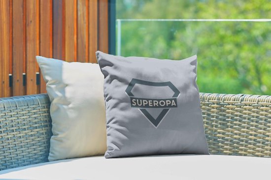 Coussin de jardin - Vaderdag - Cadeaux homme - Papy - 40x40 cm - Résistant aux intempéries