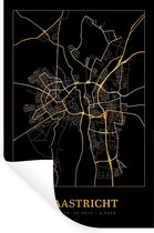 Stickers muraux - Carte - Maastricht - Or - Zwart - 80x120 cm - Feuille adhésive