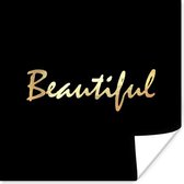 Poster Quote - Beauty - Zwart - Goud - 30x30 cm