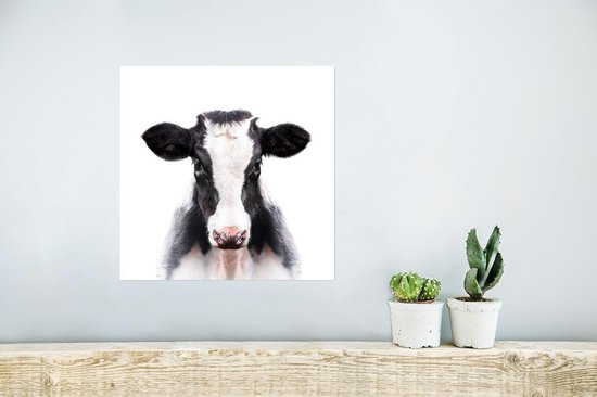 Affiche Portrait - Vache - Wit - 30x30 cm