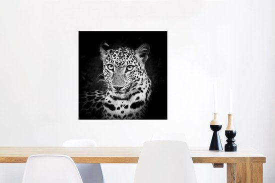 Affiche Panthère - Zwart - Wit - 50x50 cm