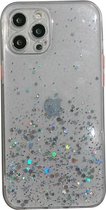 iPhone 7 Transparant Glitter Hoesje met Camera Bescherming - Back Cover Siliconen Case TPU - Apple iPhone 7 - Transparant