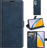 Voor OnePlus Nord 2 5G Retro Kalf Patroon Gesp Horizontale Flip Lederen Case met Houder & Kaartsleuven & Portemonnee (Blauw)