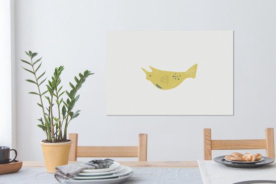 Tableau Peinture Poisson - Mer - Jaune - Aquarelle - 60x40 cm - Décoration murale