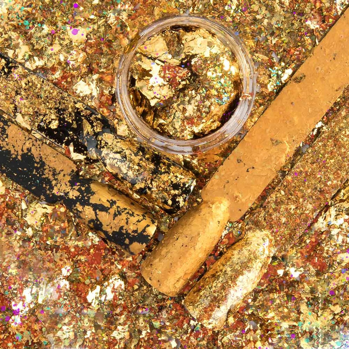 DRM Nageldecoratie Prismatic Gold Flakes No. 2