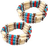 Set van 2x stuks indianen thema verkleed armbanden - Carnaval spullen/accessoires voor een Indianen kostuum/jurk/outfit