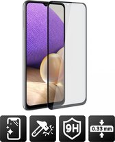 Geschikt voor Samsung Galaxy A32 5G Tempered Glass 9H Curved Akashi omlijnd zwart