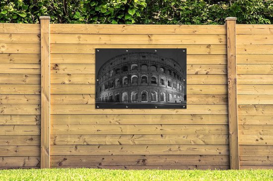 Affiche de jardin Colisée à Rome - noir et blanc - 120x80 cm - Jardin
