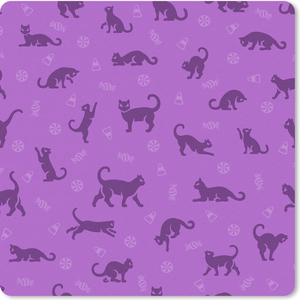 Muismat 30x30 cm - Mousepad Katten - Paars - Patronen - Muismatten