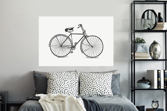 Stickers Stickers muraux - Vintage - Vélo - Illustrations - 120x80 cm - Film adhésif