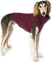 Fleece body voor windhonden - Galgo, Greyhound, Podenco, Saluki - Bordeauxrood - Maat XL