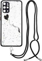 Voor Samsung Galaxy S20+ Gekleurde Tekening Sterrenhemel Epoxy TPU Schokbestendig Hoesje met Nekkoord (Liefde)