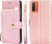 Ritstas PU + TPU Horizontale Flip Leren Case met Houder & Kaartsleuf & Portemonnee & Lanyard Voor Xiaomi Redmi Note 9 4G (CN-versie) / Redmi 9 Power / Redmi 9T (Rose Gold)