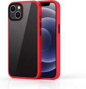 Ming Shield Hybrid Frosted transparante pc + TPU krasvast schokbestendig hoesje voor iPhone 13 (rood)