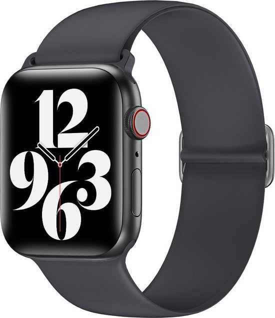 YONO Siliconen Stretch Bandje geschikt voor Apple Watch - 42 mm - 44 - 45 -  Donkergrijs | bol.com